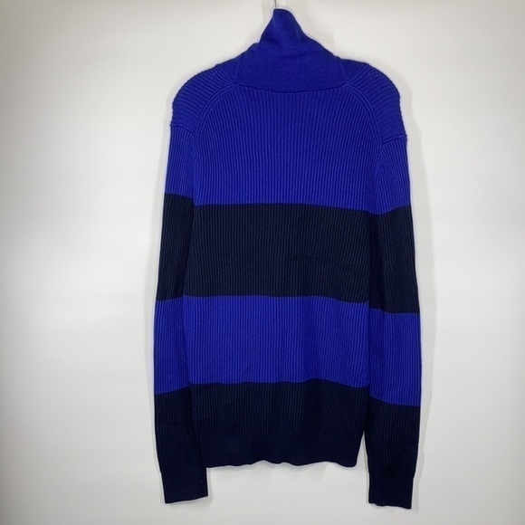 Express Blue Striped Cowl Neck Cotton Sweater NWT - Picture 2 of 7